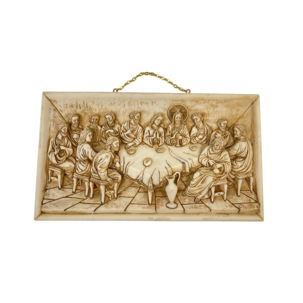 Last Supper Plaque Raised Relief; Italy ; 9 1/4 x 5 3/8”